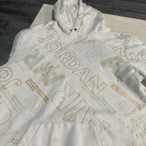 Jordan hoodie- gold & white